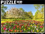 Michigan: An American Portrait Puzzle - Spring Tulips at Dow Gardens - $6.00
